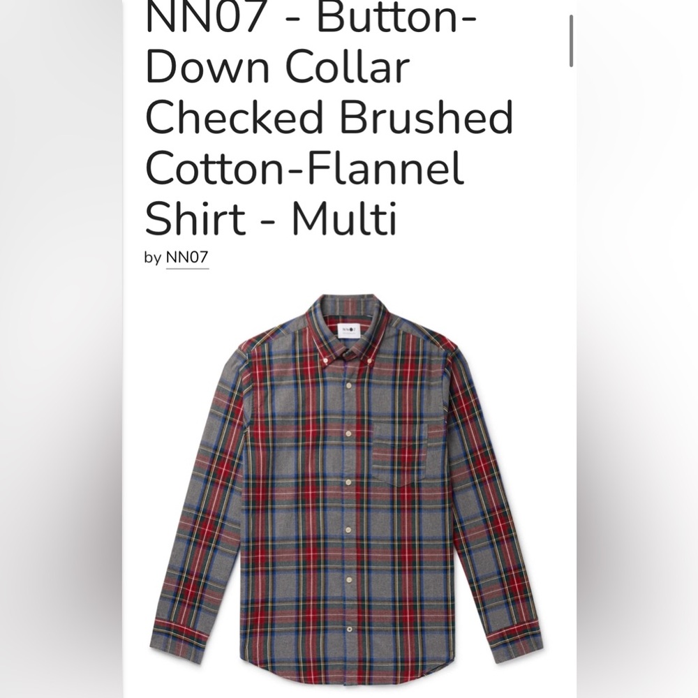 Nno7 - Button-Down Collar Checked Brushed Cotton-… - image 6